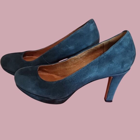 Clarks Artisan Cobalt Blue Suede Pumps With 3-Inch Heel Size 7M - Picture 12 of 16